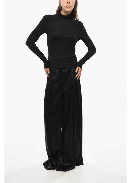 Bluze Tory Burch Turtleneck Viscose Top With Buttoned Detail Black Femei (BM 19476443) 4