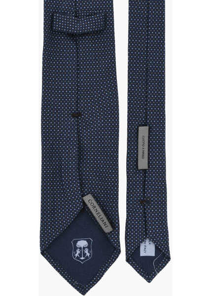 Cravate CORNELIANI Silk Tie With Micro Patterns Blue Barbati (BM 19476446) 2