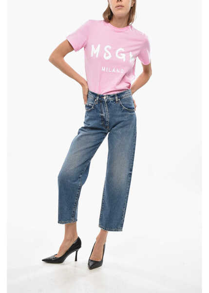 Blugi drepti MSGM Regular Waist And Regular Fit Jeans 18Cm Blue Femei (BM 19476452) 4