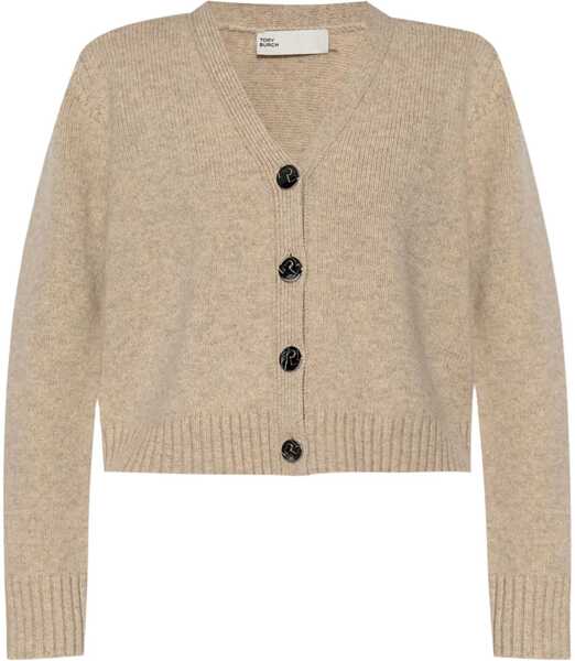 Cardigane Tory Burch Wool Cardigan With Silver Effect Buttons Beige Femei (BM 19476458) 1