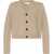 Tory Burch Wool Cardigan With Silver Effect Buttons Beige
