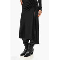 Rochii lungi Dama - Rochii lungi Givenchy Draped Sheath Dress With Monogram Sheer Detail Black Femei (BM 19476473) - B-mall.ro