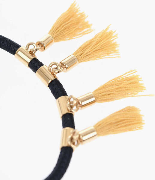 Bratari Chloe Rope Bracelet With Golden Metal Details And Tassels Blue Femei (BM 19476476) 3