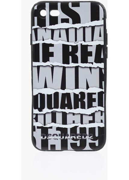 Huse mobil & tablete DSQUARED2 Iphone 7 Case With All-Over Logo Black & White Barbati (BM 19476482) 1