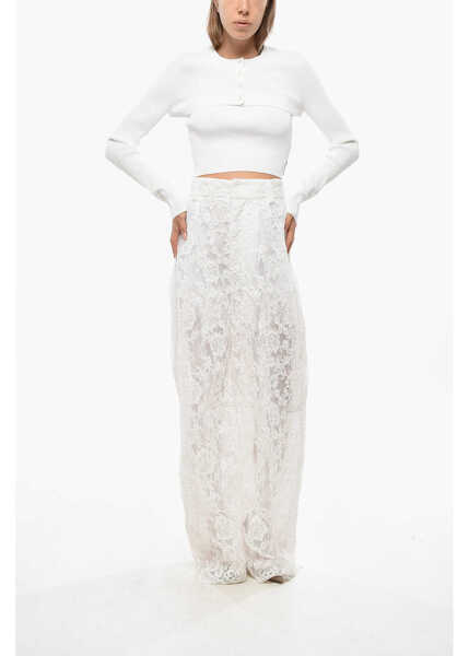 Cardigane Alexander Wang Cropped Ribbed Cami Cardigan With Tank Twinset White Femei (BM 19476509) 3