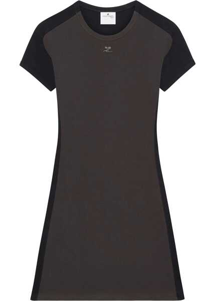 Rochii scurte COURRGES Two-Tone A-Line Mini Dress Black Femei (BM 19476515) 1