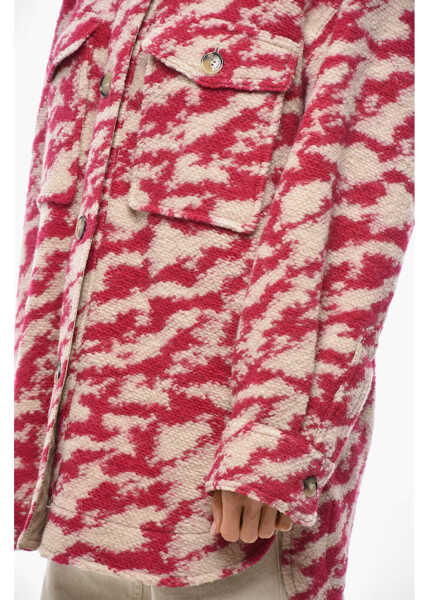 Paltoane Isabel Marant Etoile Patterned Wool Harveli Overshirt Beige Femei (BM 19476590) 2