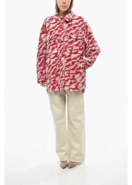 Paltoane Isabel Marant Etoile Patterned Wool Harveli Overshirt Beige Femei (BM 19476590) 4