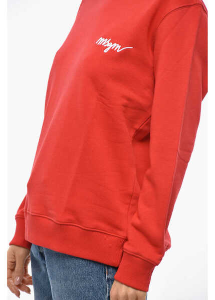 Bluze de trening MSGM Cotton Crew-Neck Sweatshirt With Embroidery Logo Red Femei (BM 19476605) 2