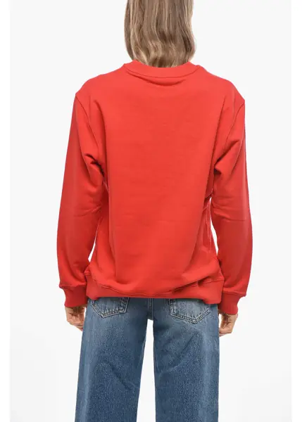 Bluze de trening MSGM Cotton Crew-Neck Sweatshirt With Embroidery Logo Red Femei (BM 19476605) 3