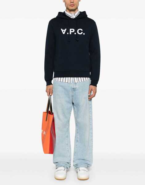 Bluze de trening A.P.C. Cotton Hoodie With Velvet Logo Blue Femei (BM 19476611) 2
