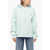 MAISON KITSUN&Eacute; Fleeced-Cotton Hoodie With Embroidery Light Blue