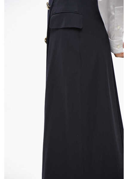 Fuste lungi Alexander McQueen Double-Breasted Designed Wool Blend Skirt Blue Femei (BM 19476626) 2