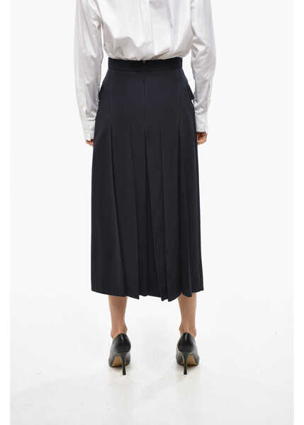 Fuste lungi Alexander McQueen Double-Breasted Designed Wool Blend Skirt Blue Femei (BM 19476626) 3
