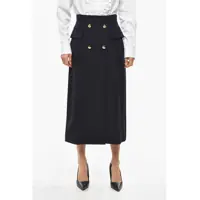 Fuste lungi Double-Breasted Designed Wool Blend Skirt Femei
