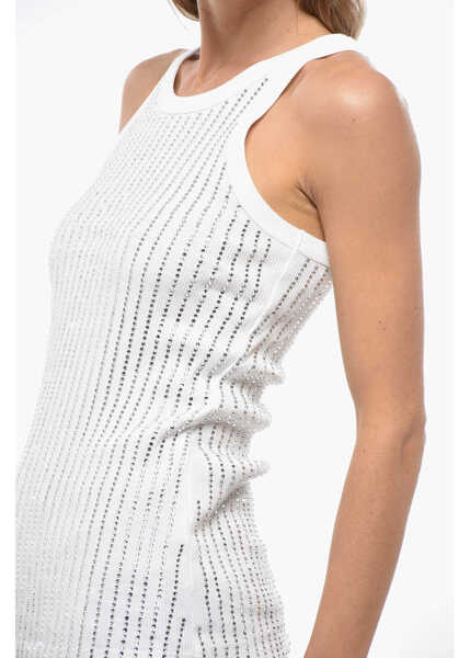 Bluze THE ATTICO All-Over Jewels Tank Top White Femei (BM 19476647) 2