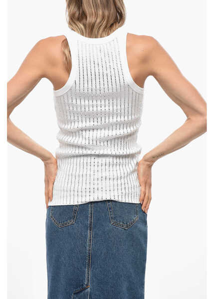 Bluze THE ATTICO All-Over Jewels Tank Top White Femei (BM 19476647) 3