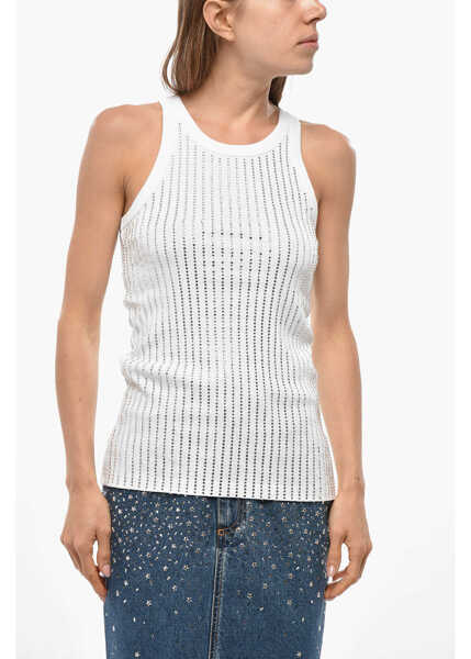 Bluze THE ATTICO All-Over Jewels Tank Top White Femei (BM 19476647) 1