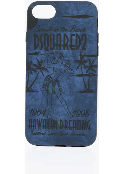 Huse mobil & tablete DSQUARED2 Logoed Aloha Iphone 8 Plus Case Blue Barbati (BM 19476668) 1