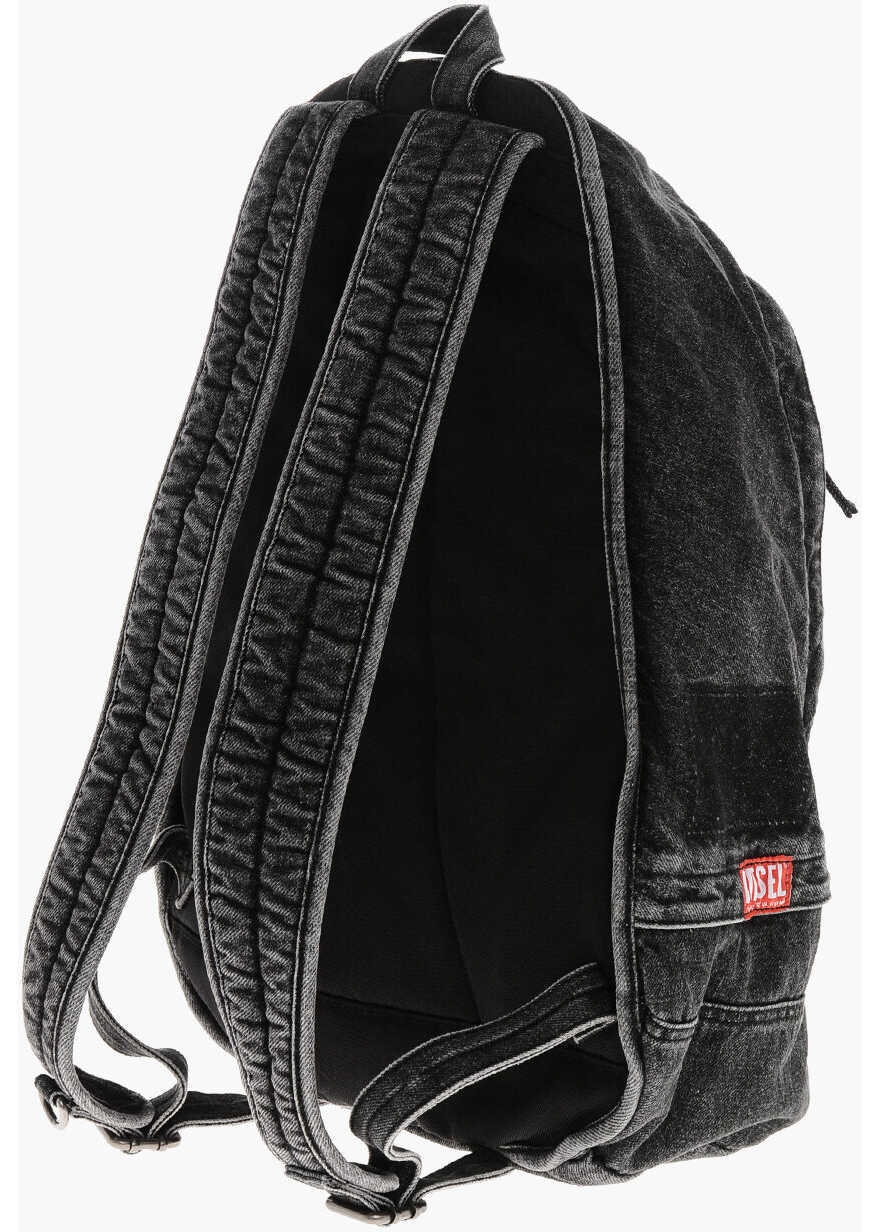 Rucsacuri Diesel Denim Backpack Rave With Delav Effect Black Femei (BM 19476674) 2