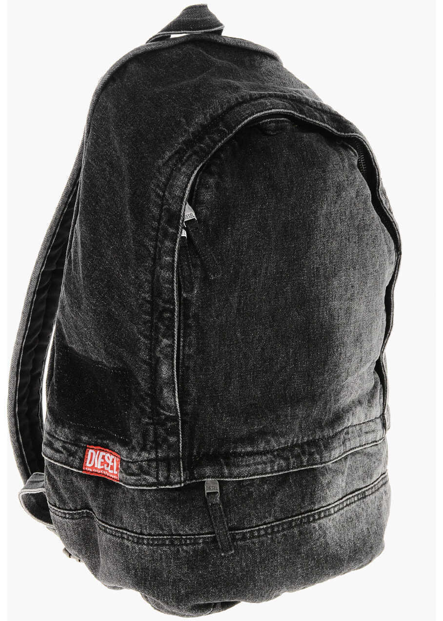 Rucsacuri Diesel Denim Backpack Rave With Delav Effect Black Femei (BM 19476674) 3