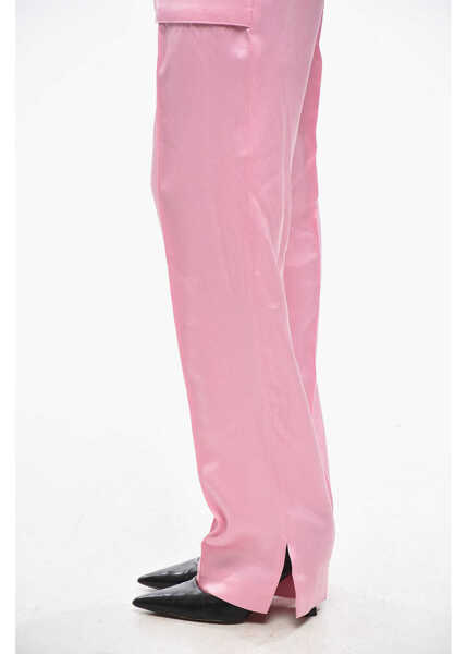 Pantaloni casual SA SU PHI Satin Adriana Pants With Maxi Pockets Pink Femei (BM 19476677) 2