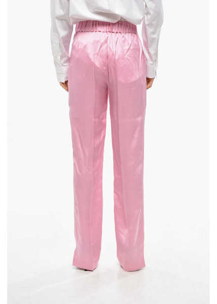 Pantaloni casual SA SU PHI Satin Adriana Pants With Maxi Pockets Pink Femei (BM 19476677) 3