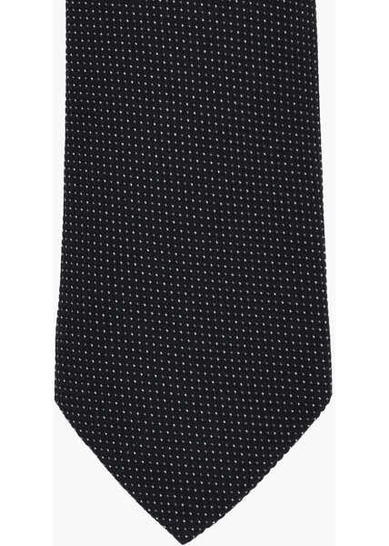 Cravate CORNELIANI Silk Tie With Micro Patterns Black Barbati (BM 19476704) 2