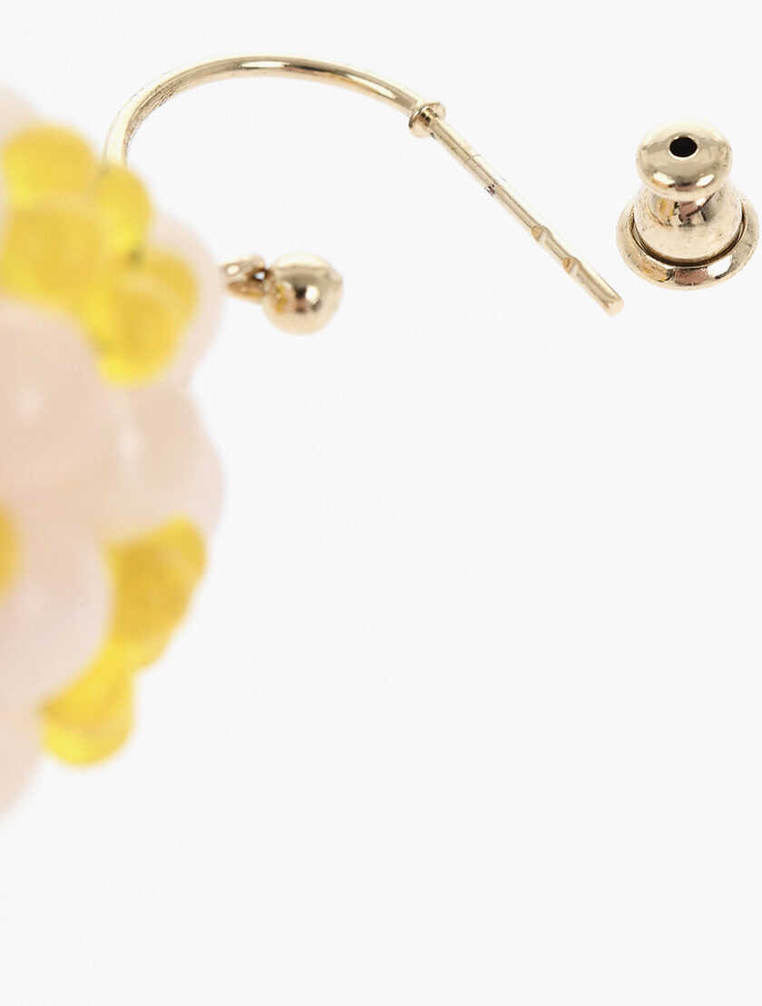 Cercei SIMONE ROCHA Single Drop Earring Made Of Two-Tone Beads With A Floral Des Pink Femei (BM 19476776) 3