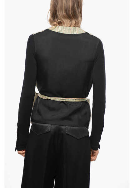 Veste casual Bottega Veneta District Check Wool Vest With Drawstring Yellow Femei (BM 19476788) 3