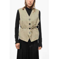 Veste casual District Check Wool Vest With Drawstring Femei