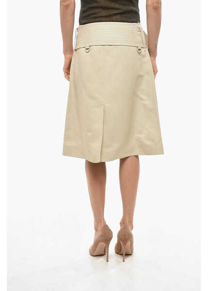 Fuste lungi Burberry Wrap Midi Skirt With Maxi Belt Beige Femei (BM 19476794) 3