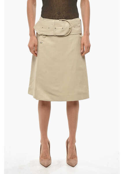 Fuste lungi Burberry Wrap Midi Skirt With Maxi Belt Beige Femei (BM 19476794) 1
