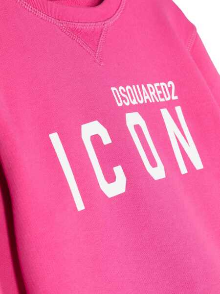 Bluze de trening DSQUARED2 Brushed Cotton Icon Crew Neck Sweatshirt Pink Baieti (BM 19476803) 3