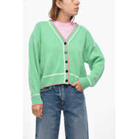Cardigane Wool And Cashmere Cardigan With Contrasting Trims Femei