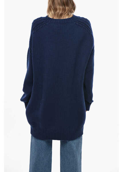 Pulovere SA SU PHI Cashmere Crew-Neck Sweater Blue Femei (BM 19476830) 3
