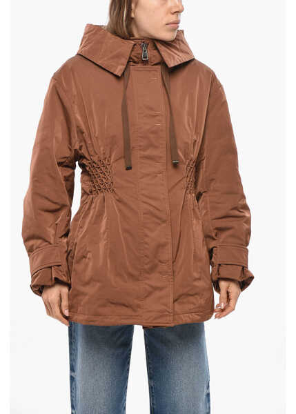 Jachete Ermanno Scervino Nylon Slim Fit Jacket With Hood Brown Femei (BM 19476833) 1