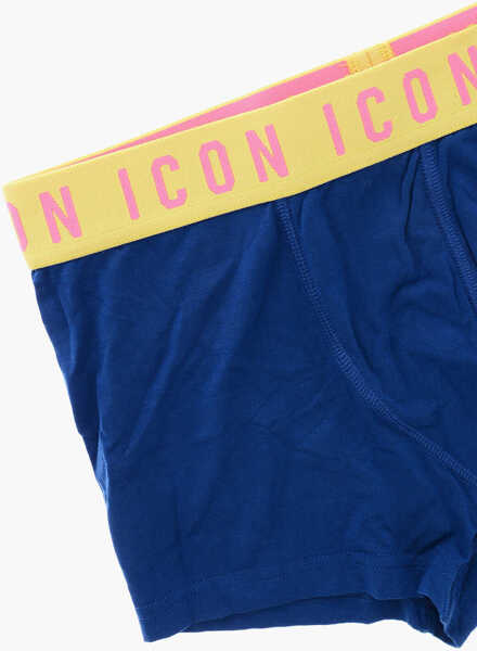 Lenjerie intima DSQUARED2 Icon Solid Color Boxer With Contrasting Elastic Band Blue Barbati (BM 19476839) 2