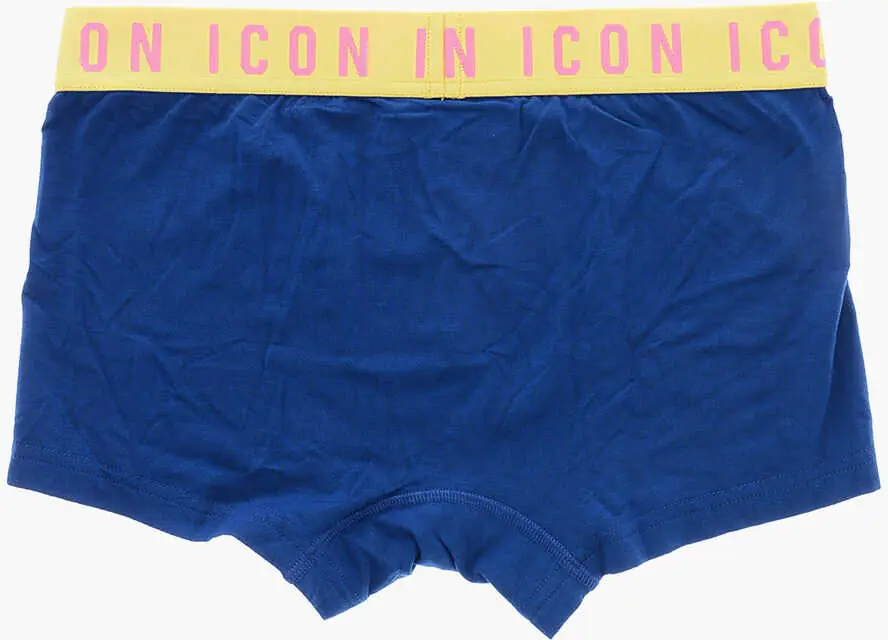 Lenjerie intima DSQUARED2 Icon Solid Color Boxer With Contrasting Elastic Band Blue Barbati (BM 19476839) 3