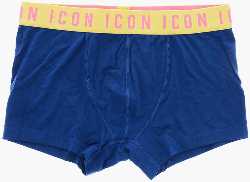 Lenjerie intima DSQUARED2 Icon Solid Color Boxer With Contrasting Elastic Band Blue Barbati (BM 19476839) 1