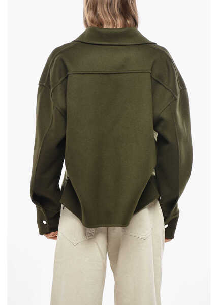 Paltoane SA SU PHI Cashmere Blend Valentina Coat With Belt Military Green Femei (BM 19476857) 4