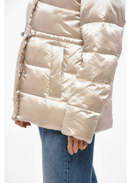 Jachete Calvin Klein Quilted Jacket With Drawstringed Waist Beige Femei (BM 19476860) 2
