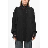 Camasi casual Ermanno Scervino Silk Shirt With Embroidered Collar