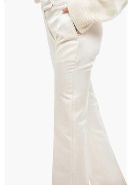 Pantaloni office SA SU PHI Wool Blend Angela Cigarette Pants White Femei (BM 19476881) 2