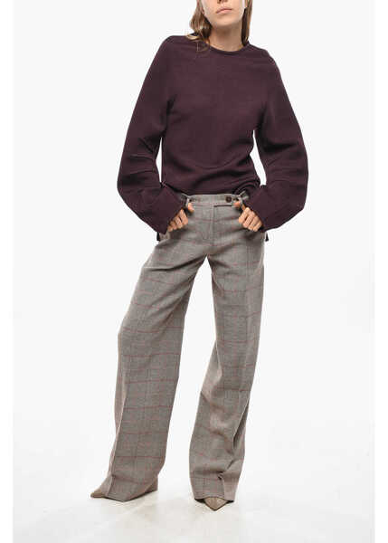 Pantaloni office FORTELA Cotton And Wool Blend District Check Juliana Pants Beige Femei (BM 19476884) 4