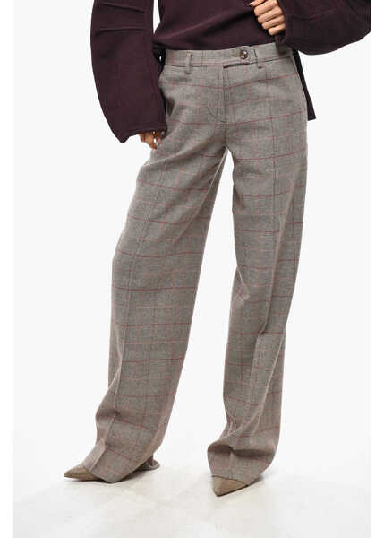 Pantaloni office FORTELA Cotton And Wool Blend District Check Juliana Pants Beige Femei (BM 19476884) 1