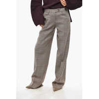 Pantaloni office Cotton And Wool Blend District Check Juliana Pants Femei