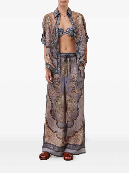 Pantaloni casual ZIMMERMANN Wanderlust pants Light blue Femei (BM 19477011) 2