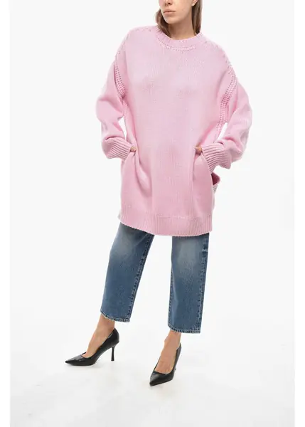 Pulovere SA SU PHI Cashmere Crew-Neck Sweater Pink Femei (BM 19477973) 4