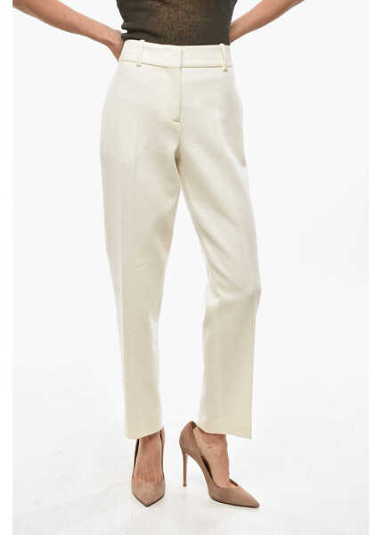 Pantaloni casual Ermanno Scervino Wool Cloth Chinos Pants White Femei (BM 19477976) 1